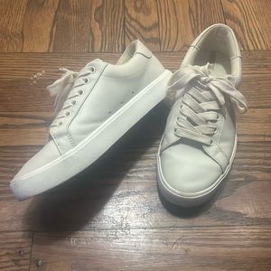 beige pleather sneakers